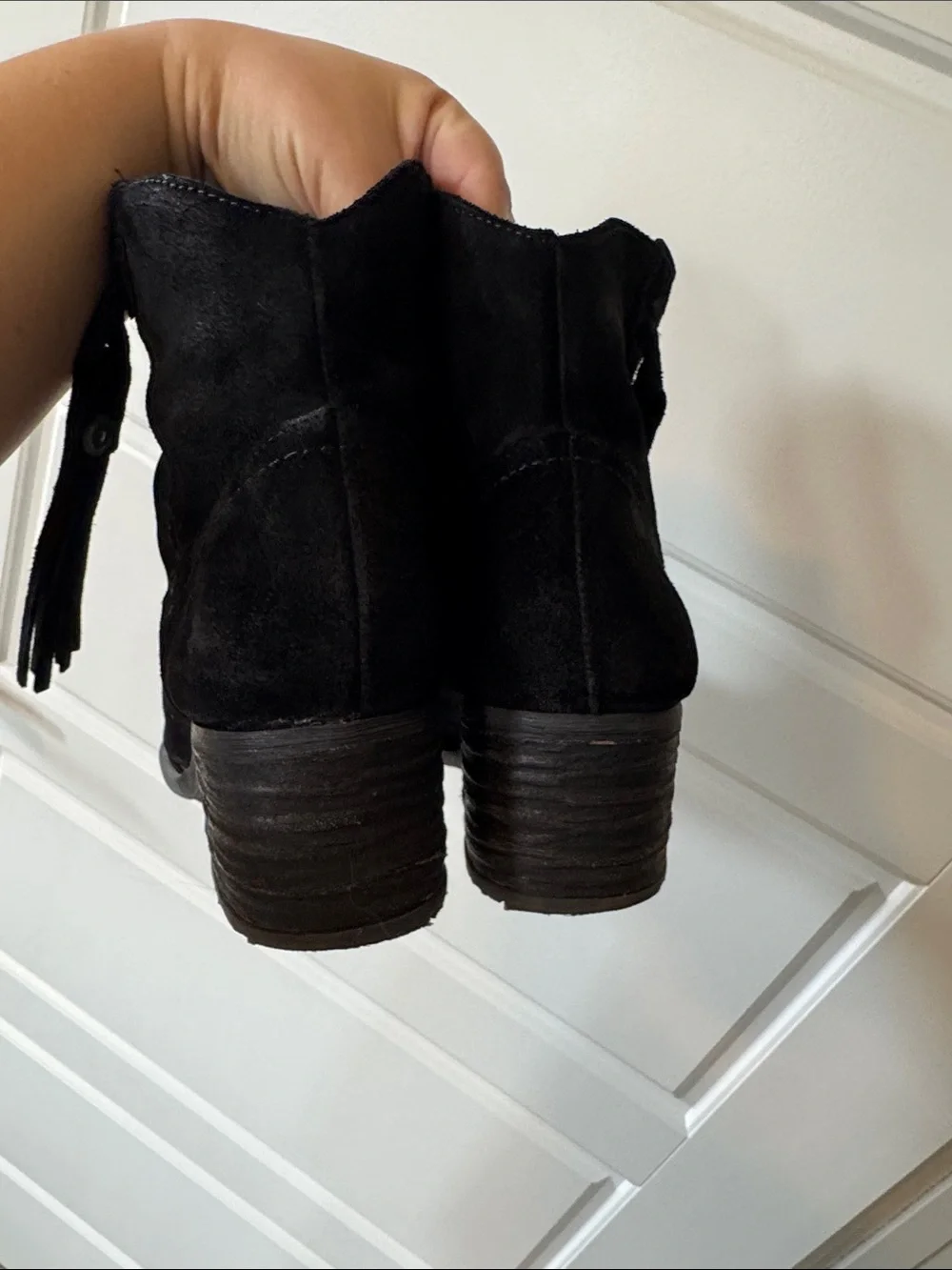 Born Black Suede Tassel Ankle Boots - Women